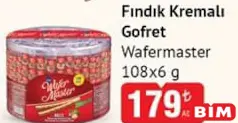 ÇİZMECİ WAFERMASTER FINDIK KREMALI GOFRET 108X6 G